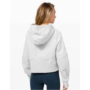 Lululemon Scuba 1/2 Zip Hoodie Womens M/L Light Grey Preppy Luxury Gym Yoga